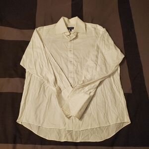 Sean John XL 17/34-35 100% White Cotton Collared Buttondown Longsleeve Shirt